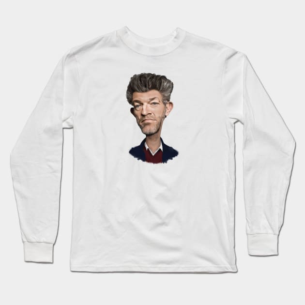 Caricature of Vincent Cassel Long Sleeve T-Shirt by Ovibos